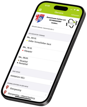 Handy mit AWS M&uuml;ll App ge&ouml;ffnet